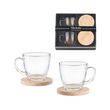 Komplet filiżanek z podstawkami 2 sztuki Zestaw prezentowy SOREL 1