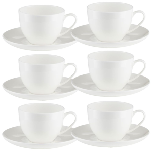 Komplet filiżanek do kawy herbaty porcelanowych 260 ml 6 szt. BOSTON White