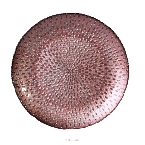 Półmisek szklany Talerz do ciasta 28 cm różowy GABI ROSE