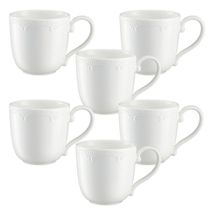 Zestaw kubków porcelanowych 300 ml 6 sztuk WHITE PRINCESS