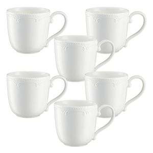 Zestaw kubków porcelanowych 300 ml 6 sztuk WHITE PRINCESS