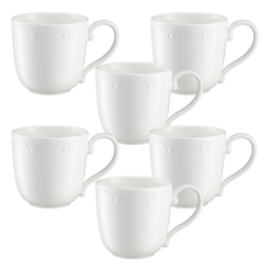 Zestaw kubków porcelanowych 300 ml 6 sztuk WHITE PRINCESS