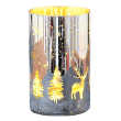 Lampion srebrny szklany NOTTE - LED zima    2