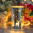 Lampion srebrny szklany NOTTE - LED zima 1