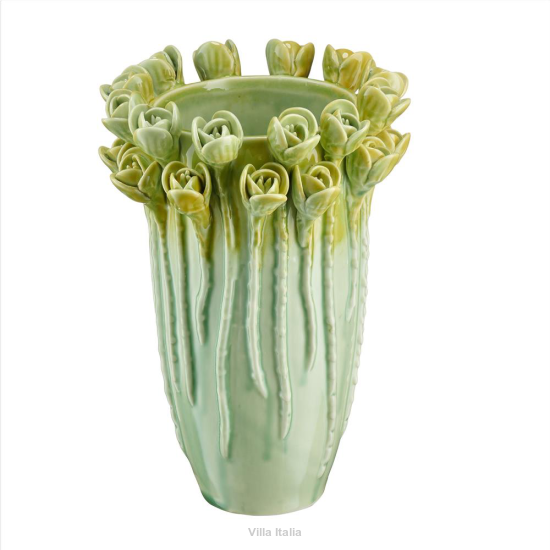 zielony wazon porcelanowy