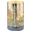 Lampion srebrny szklany NOTTE - LED 1