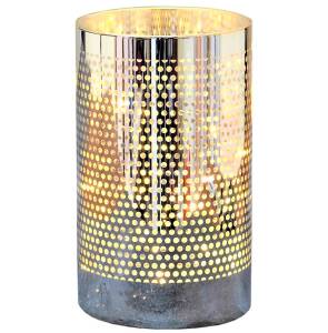 Lampion srebrny szklany NOTTE - LED
