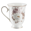 kubek do herbaty z porcelany w kwiaty ręcznie malowany złotem