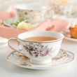filiżanka porcelanowa w kwiatki ręcznie malowana złotem do jadalni