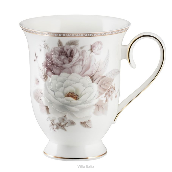 kubek do herbaty porcelanowy w kwiaty