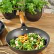 Wok 28 centymetrów z drewnianym uchwytem