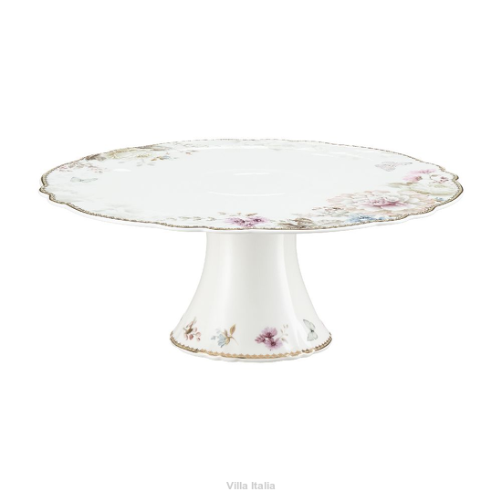 elegancka patera porcelanowa na ciasto na nóżce