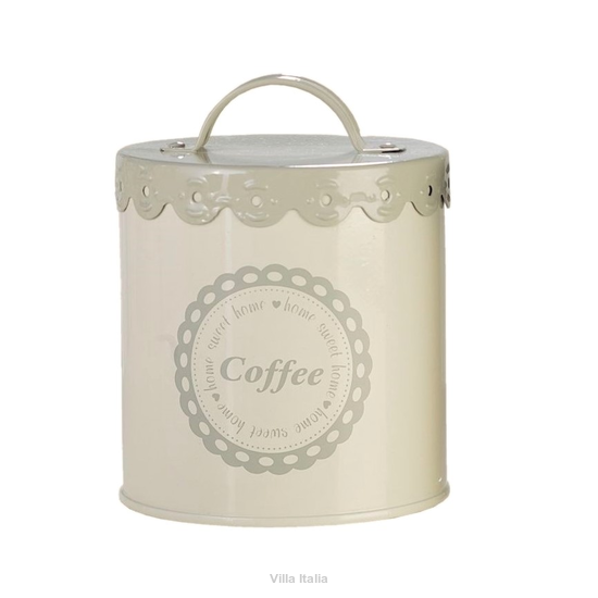 Pojemnik puszka na kawę metalowy okrągły wysokość 12 cm SUNWAY