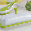 Maselnica porcelanowa 21 x 11 cm z silikonem zielonym SUNNY 2