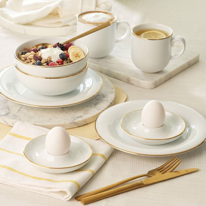 Zestaw śniadaniowy dla 2 osób porcelanowy PLUS GOLD