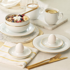 Zestaw śniadaniowy dla 2 osób porcelanowy PLUS GOLD