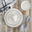 Komplet filiżanek porcelanowych 220 ml ze spodkiem BONITA BLACK 8