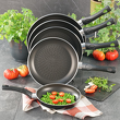 aluminiowe patelnie na indukcję, z bakelitowymi uchwytami