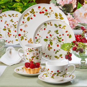 Serwis obiadowo kawowy porcelanowy na 12 osób FRAGOLETTA