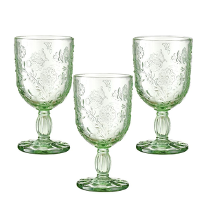 Kieliszki do wody zielone 280 ml 6 sztuk MERIDA