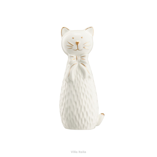 elegancki kotek porcelanowy z kokardą