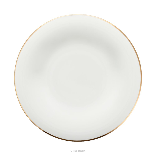Biały talerz porcelanowy 28 cm ręcznie malowany złotem