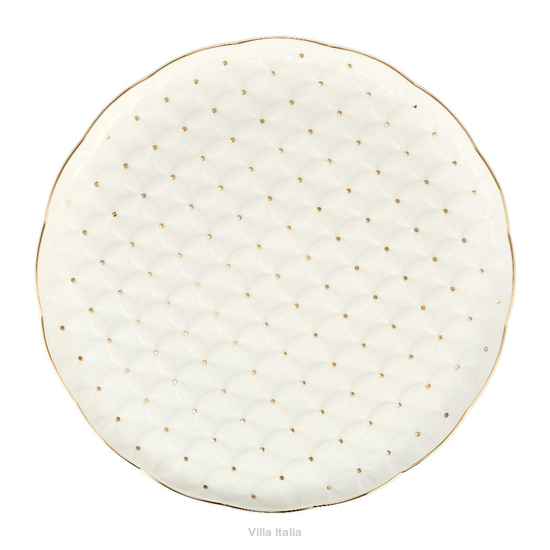 Elegancki talerz do ciasta ze złotem