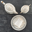Serwis do kawy herbaty porcelanowy na 6 osób z dzbankiem CLARA Gold Ivory 20