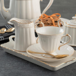 Serwis do kawy herbaty porcelanowy na 6 osób z dzbankiem CLARA Gold Ivory 13