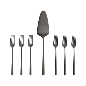 Zestaw widelczyków do ciasta z łopatką dla 6 osób MARIZA BLACK