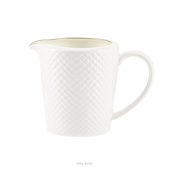 Dzbanuszek na mleko z eleganckiej porcelany dekorowany złotem