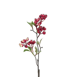 Gałązka dekoracyjna z różowymi owocami 45 cm