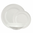 elegancki zestaw talerzy z białej porcelany z nieregularnym kształtem