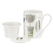 Kubek z zaparzaczem porcelanowy dekorowany 280 ml LAWENDA4 1