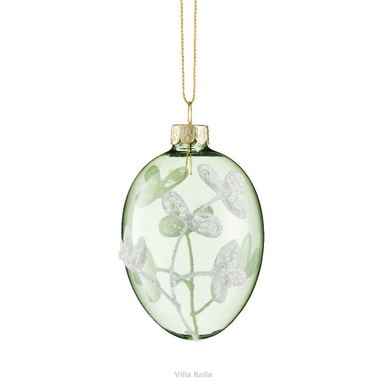Szklana ozdoba wielkanocna jajko ręcznie malowana bombka
