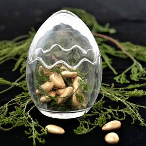 Pojemnik dekoracyjny szklany jajko wysokość 14 cm FABIO