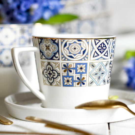 Serwis kawowy porcelanowy na 6 osób AZULEA