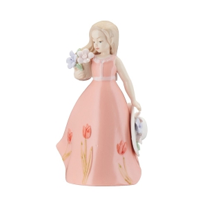Figurka porcelanowa Dziewczynka w różowej sukni 18 cm CLAUDIA