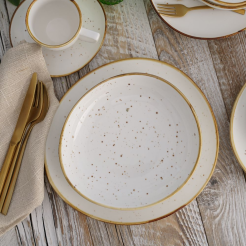 Serwis obiadowo kawowy na 6 osób porcelanowy AMMOS