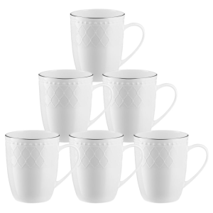 Zestaw kubków porcelanowych 350 ml 6 sztuk ROMA PLATIN
