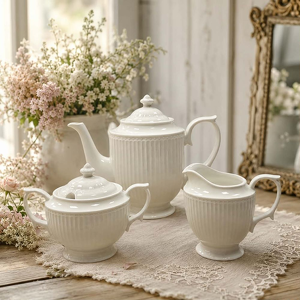 Zestaw herbaciany 3 elementy serwingowy porcelanowy UNICO 40