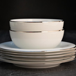 Serwis obiadowo kawowy na 12 osób porcelanowy PLUS PLATIN 21