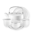 Serwis obiadowo kawowy na 12 osób porcelanowy PLUS PLATIN 8