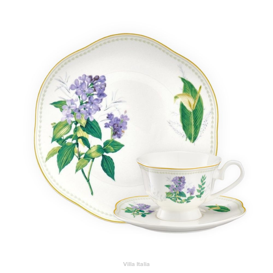 Serwis do kawy herbaty porcelanowy na 6 osób VIOLETTA