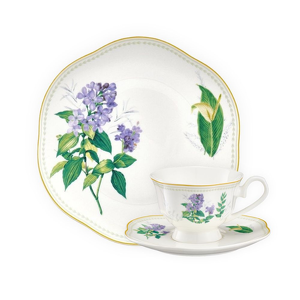 Serwis do kawy herbaty porcelanowy na 6 osób VIOLETTA