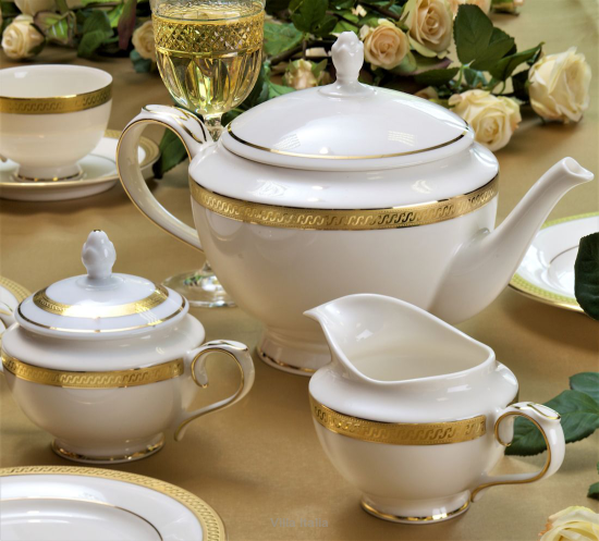 Serwis do herbaty porcelanowy na 12 osób RARITA GOLD