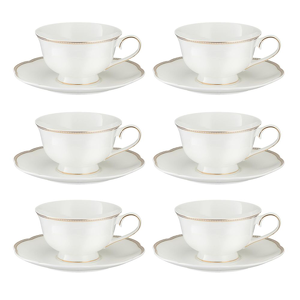 Komplet filiżanek porcelanowych 200 ml 6 sztuk EVELINE