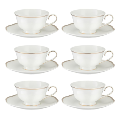 Komplet filiżanek porcelanowych 200 ml 6 sztuk EVELINE