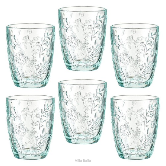 Komplet 6 szklanek do napojów turkusowych