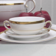 Bulionówka porcelanowa  350 ml ze spodkiem LATINA GOLD  1